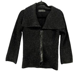 Annette Gortz Sweater Women Size M Wool Alpaca Shawl Collar Rib Fuzzy Minimalist
